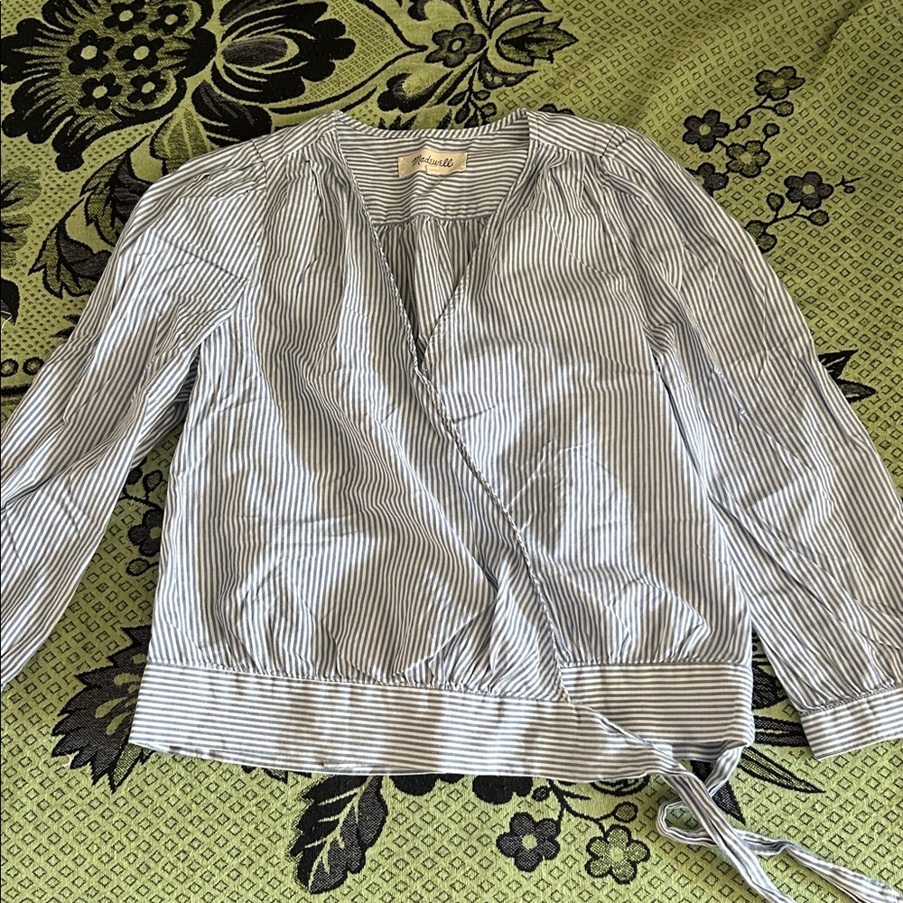 Madewell Blue and White Striped Top